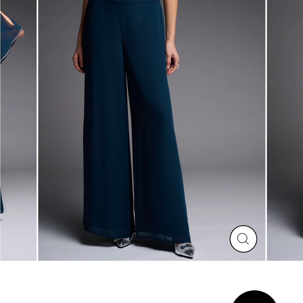 NWT Joseph Ribkoff Elegant event top and pants Chiffon blue w rhinestone. - Picture 2 of 5